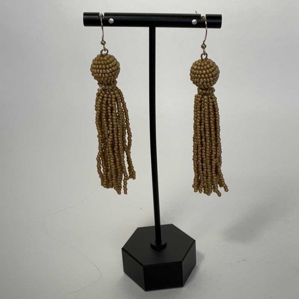 Tan Beaded Earrings